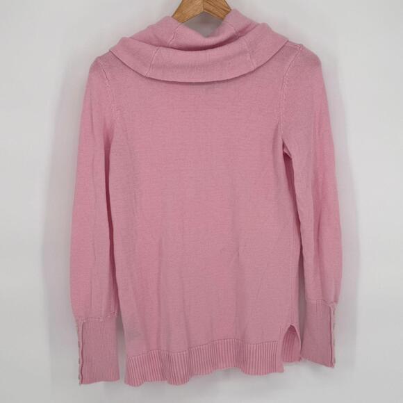 Lauren Ralph Lauren Soft Wool Blend Pink Cowl Neck Sweater Sz PS Cottage Barbie - Picture 2 of 7